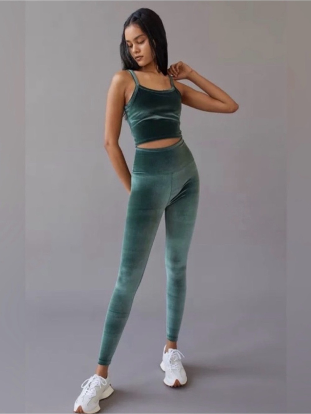 Beyond Yoga Velvet Green Motion Leggings